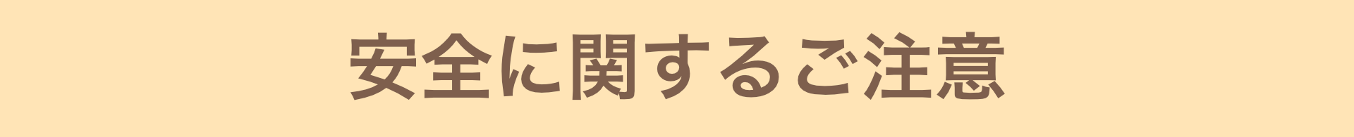安全に関するご注意